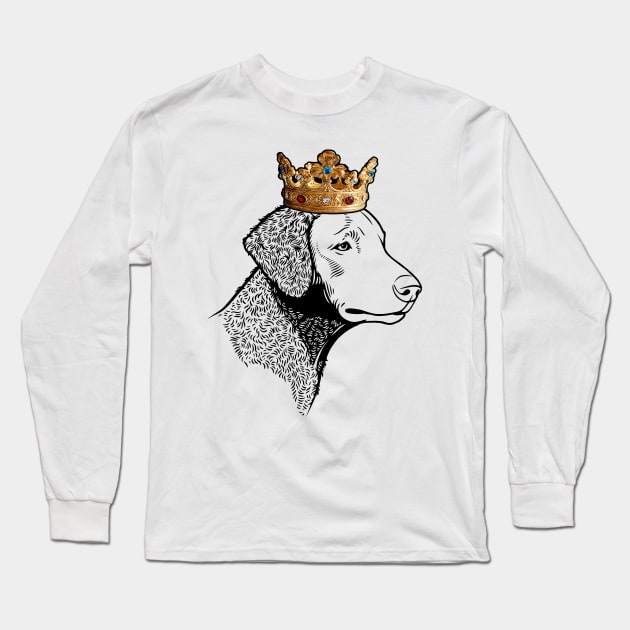 Curly-Coated Retriever Dog King Queen Wearing Crown Long Sleeve T-Shirt by millersye